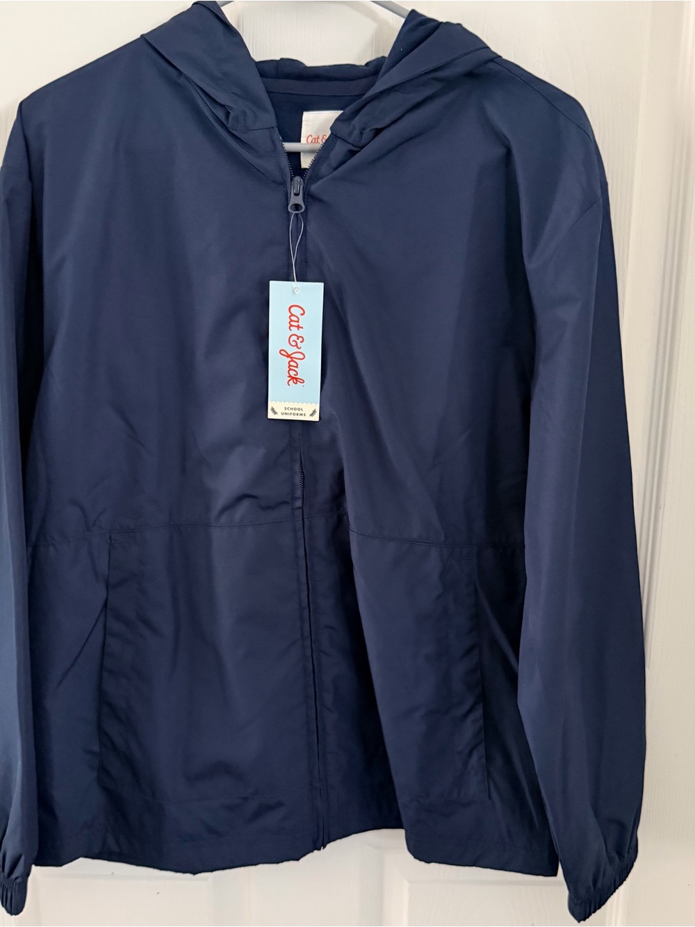 Cat & Jack Kids Navy Uniform Hooded Windbreaker Jacket NWT